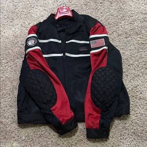 Men's Black and Red Bomber Jacket